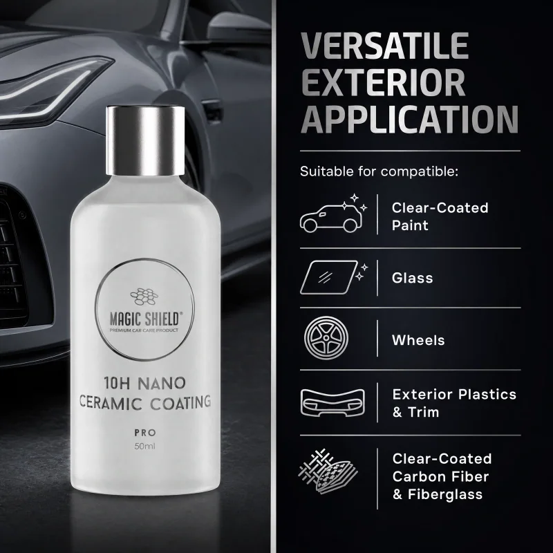 Compatible exterior surfaces for Magic Shield Ceramic Coating PRO 10H