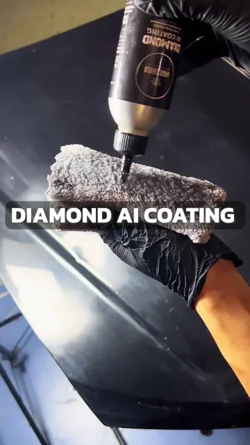 Diamond AI being loaded onto an applicator cloth in the product video.