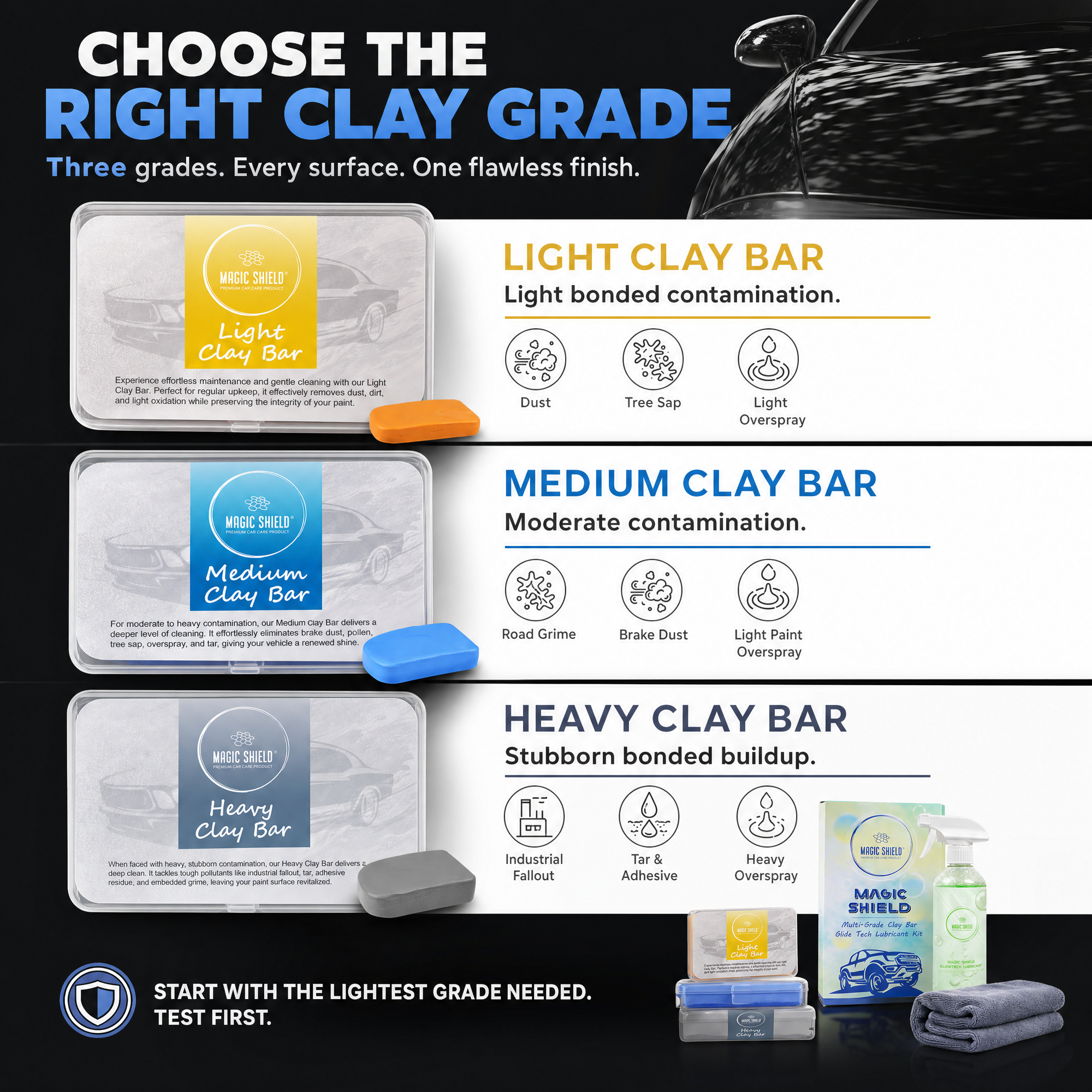 Magic Auto Care Clay Bar Kit for Car Paint Decontamination