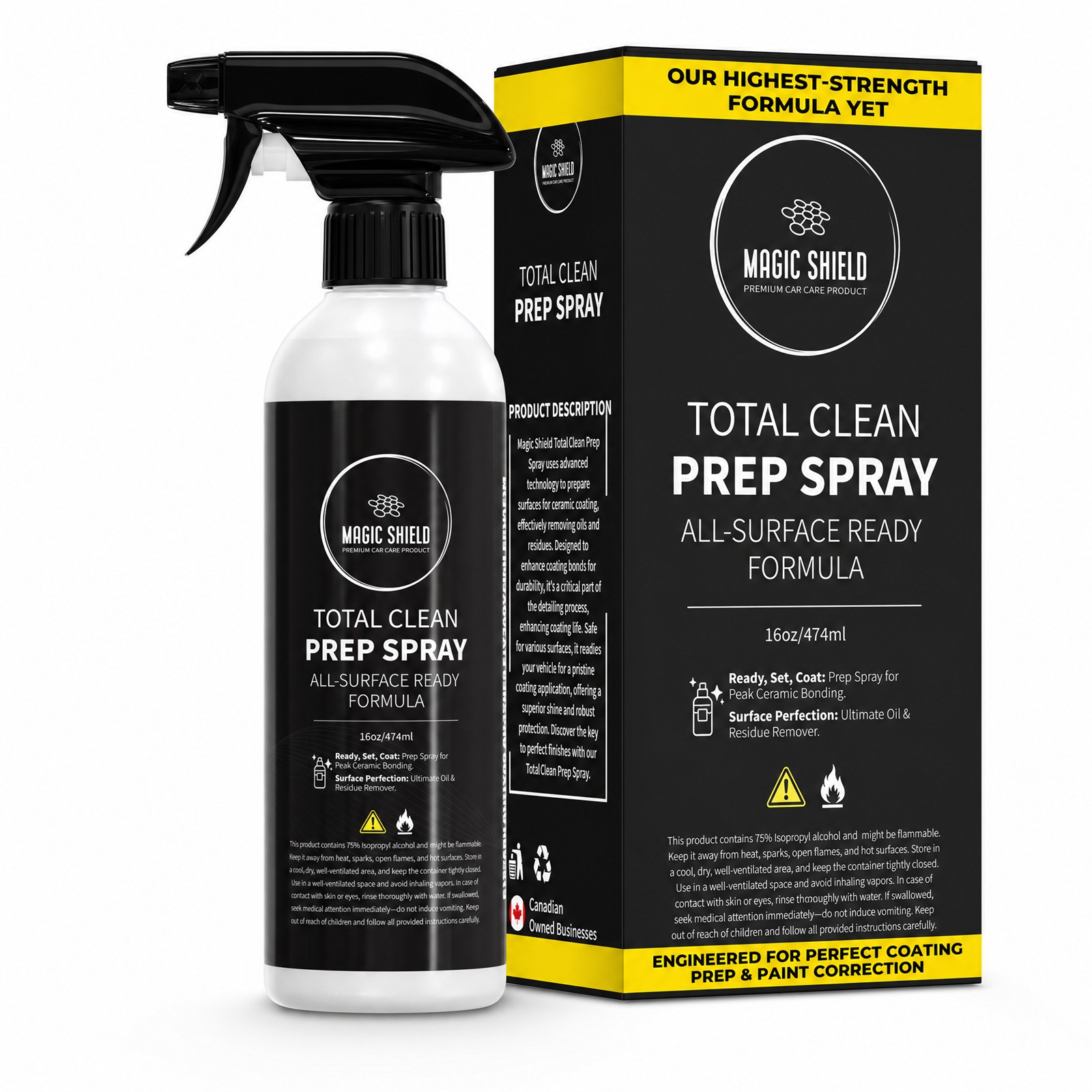 Magic Shield Total Clean Prep Spray 16 oz bottle and box