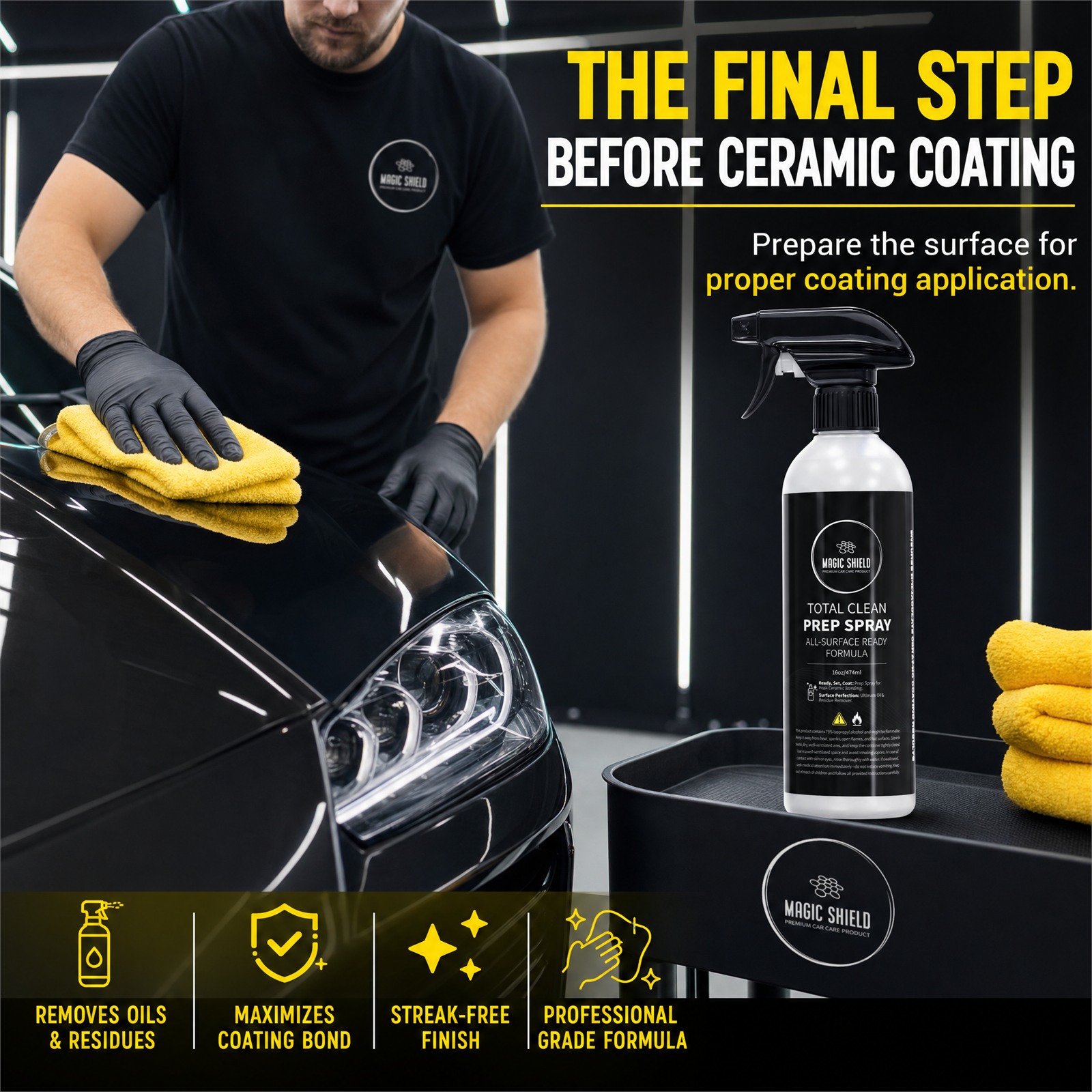 Prep Spray final wipe before applying ceramic coating