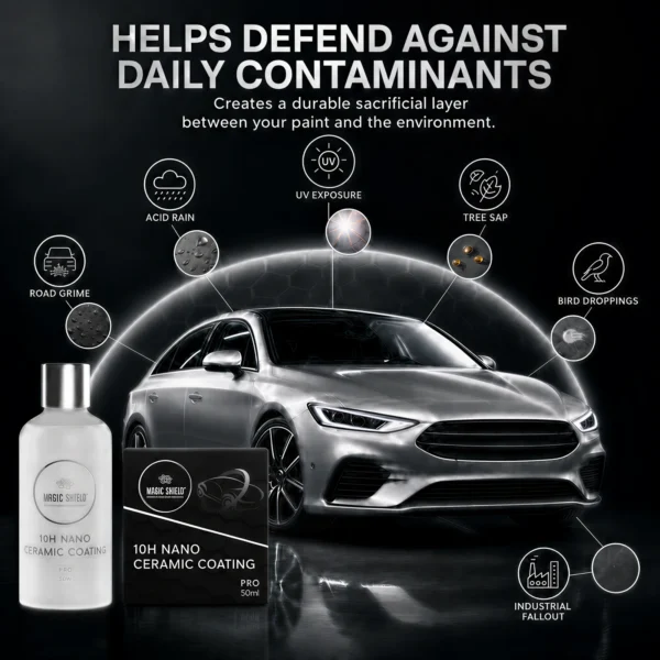 Daily contaminant protection provided by Magic Shield Ceramic Coating PRO 10H